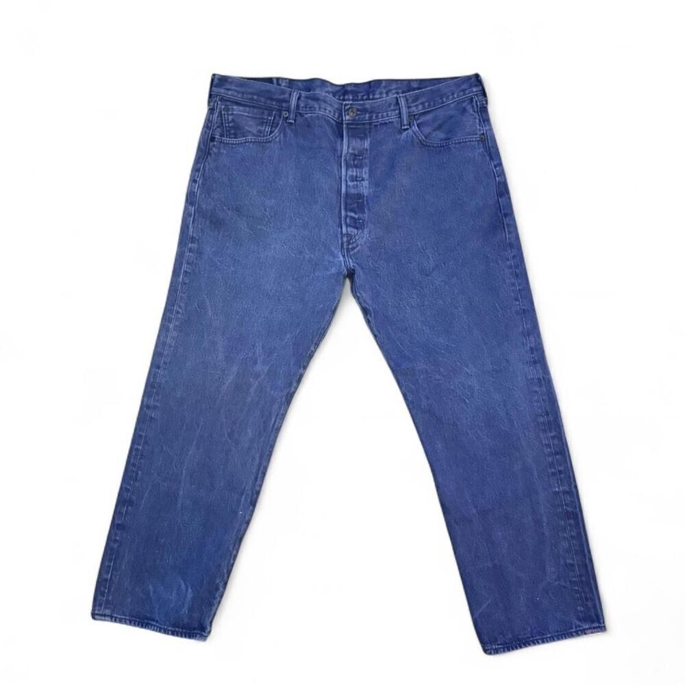 Levis 501 Jeans Mens 42x30 Blue Button Fly Straight Leg Denim W42 L29